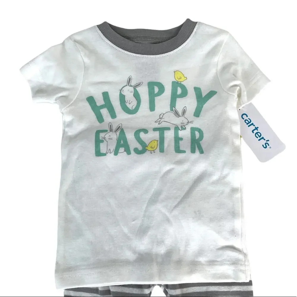 Carter’s Hoppy Easter Pajama Set, White, Gray, 12 Months